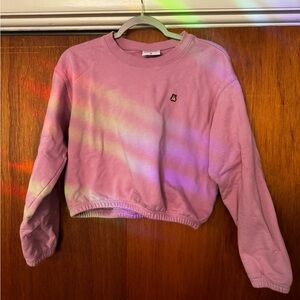 teddy fresh pink cropped sweatshirt